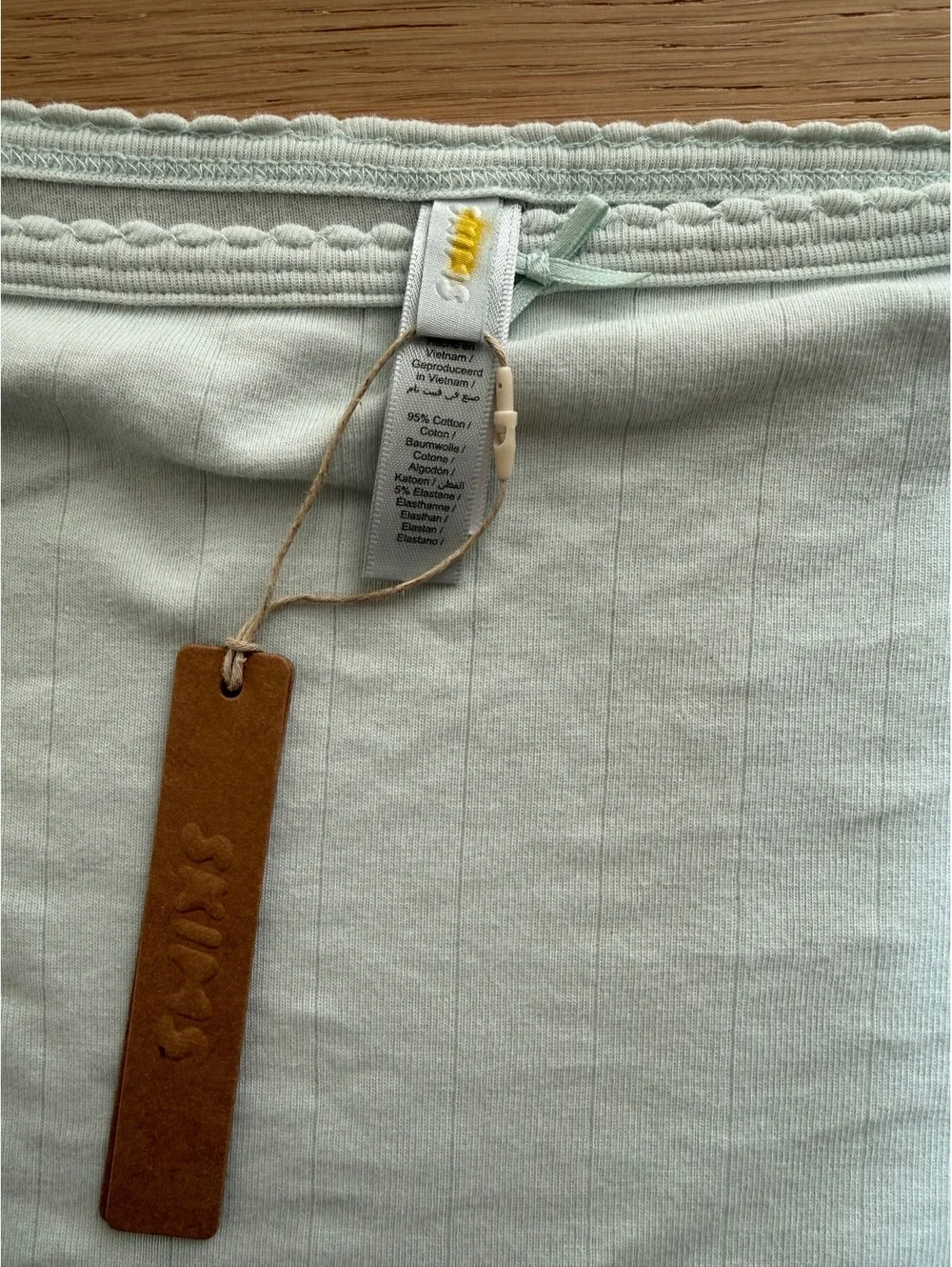 NWT SKIMS Drop Needle Pointelle Mini Skirt Frost XL Ribbed Soft Lounge